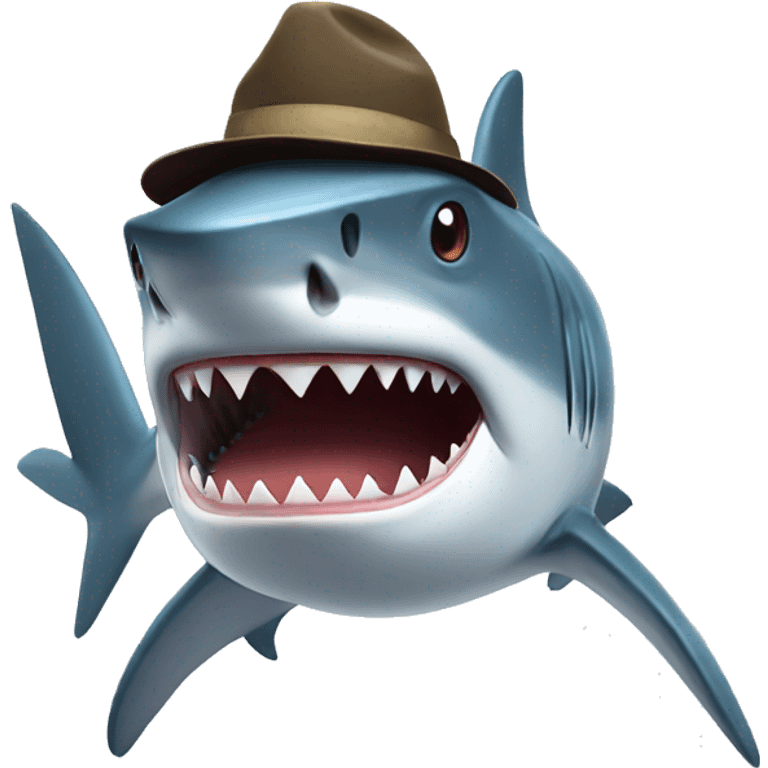 Shark Wearing A Hat emoji