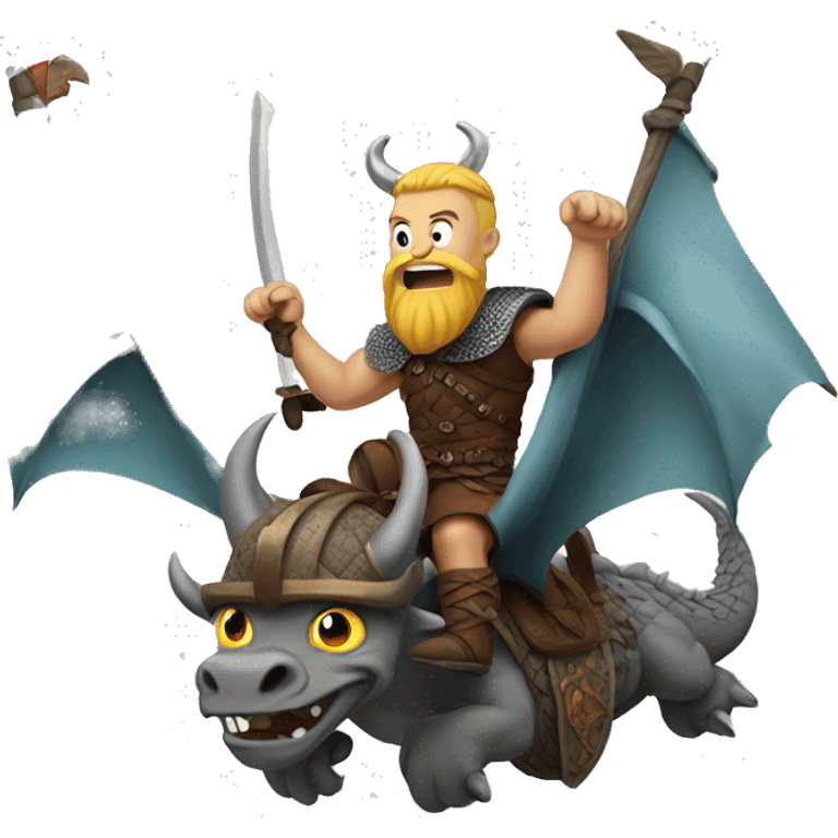 Viking on a flying dragon emoji