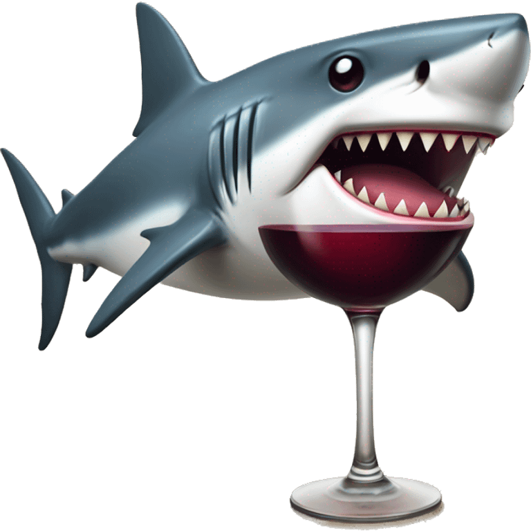 \a shark frinking wine emoji