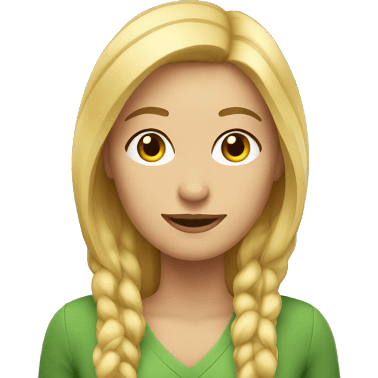 mujer rubia pelo largo emoji