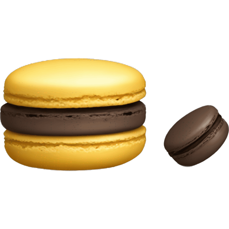 Realistic dark yellow macaroon emoji