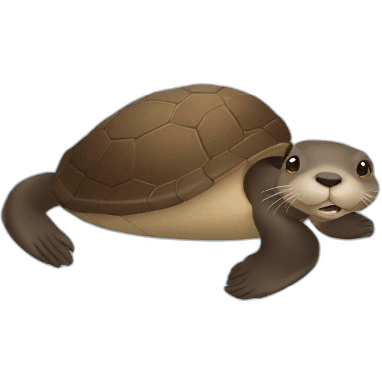 loutre sur une tortue emoji