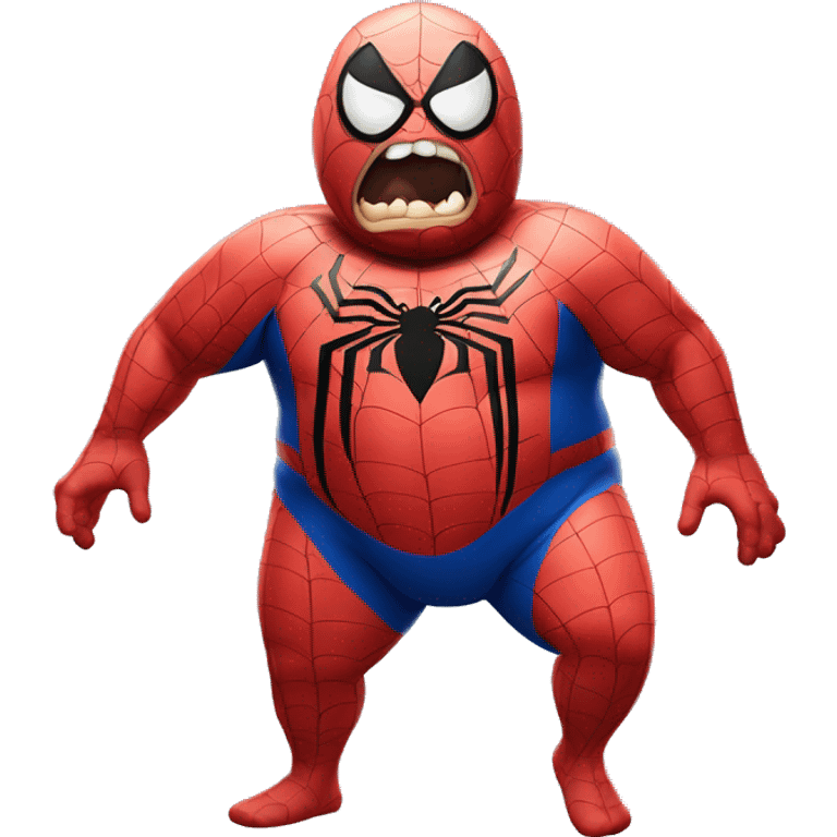 Morbidly obese Spider-Man with belly hanging out  emoji