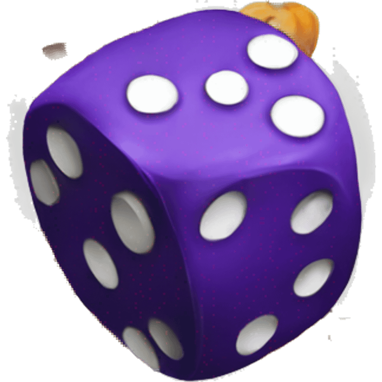 Pumpkin rolling dice emoji