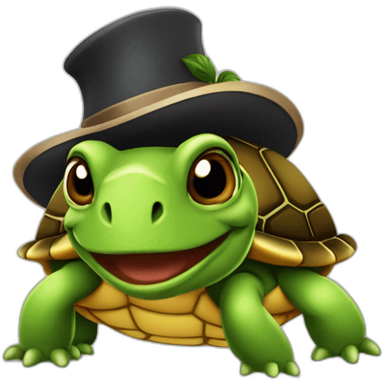 Tortue avec chapeau de fête  emoji