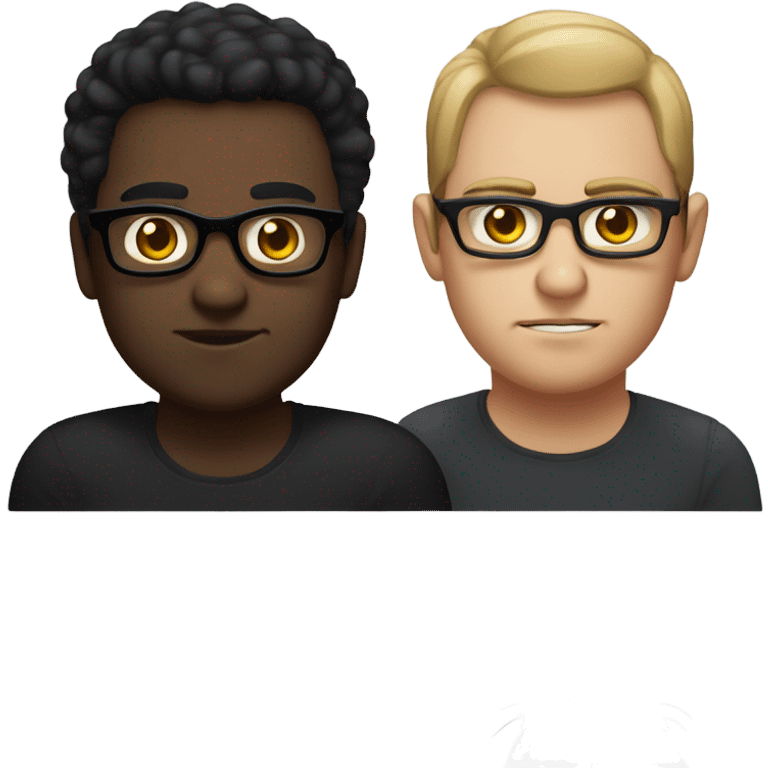 short black/brown haired white man with black glasses being given an evil look by fat black cat emoji