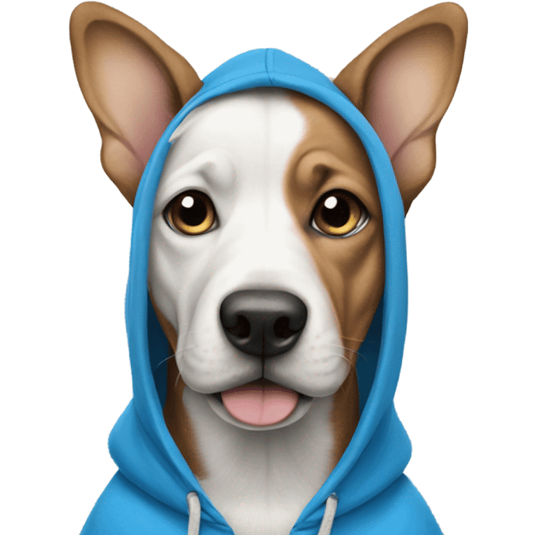 dog wearing a blue hoodie  emoji