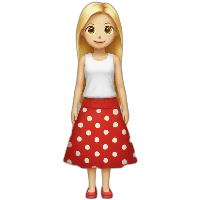 RED SKIRT WITH DOTS  emoji