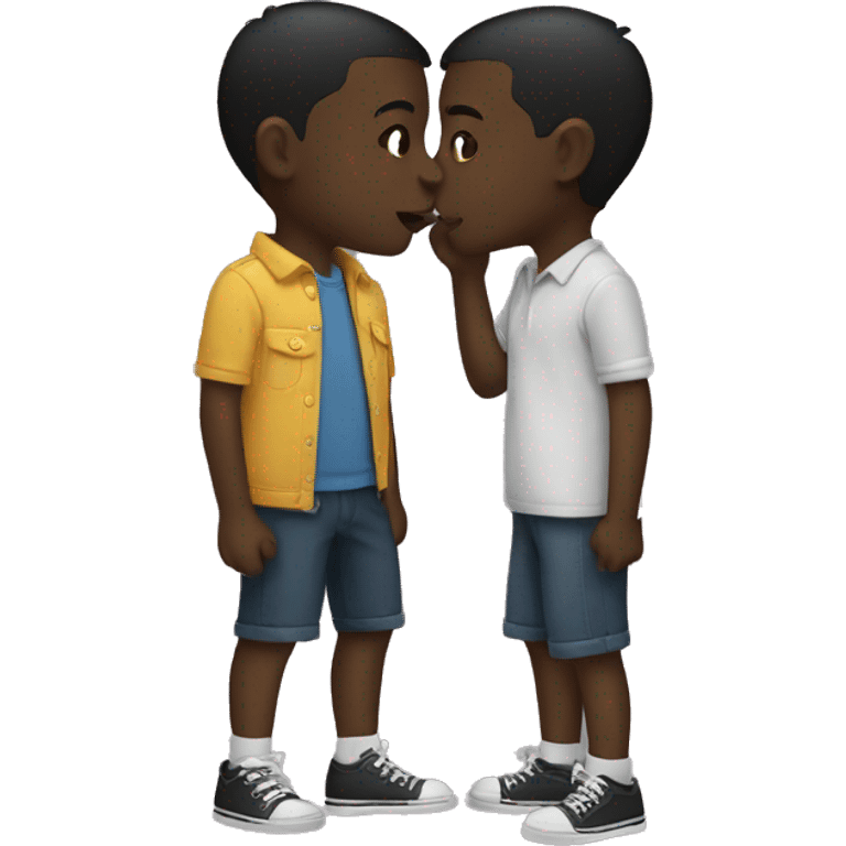 Two black boys kissing each other  emoji