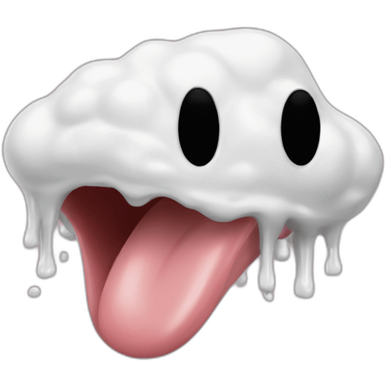 tongue covered in white glue emoji