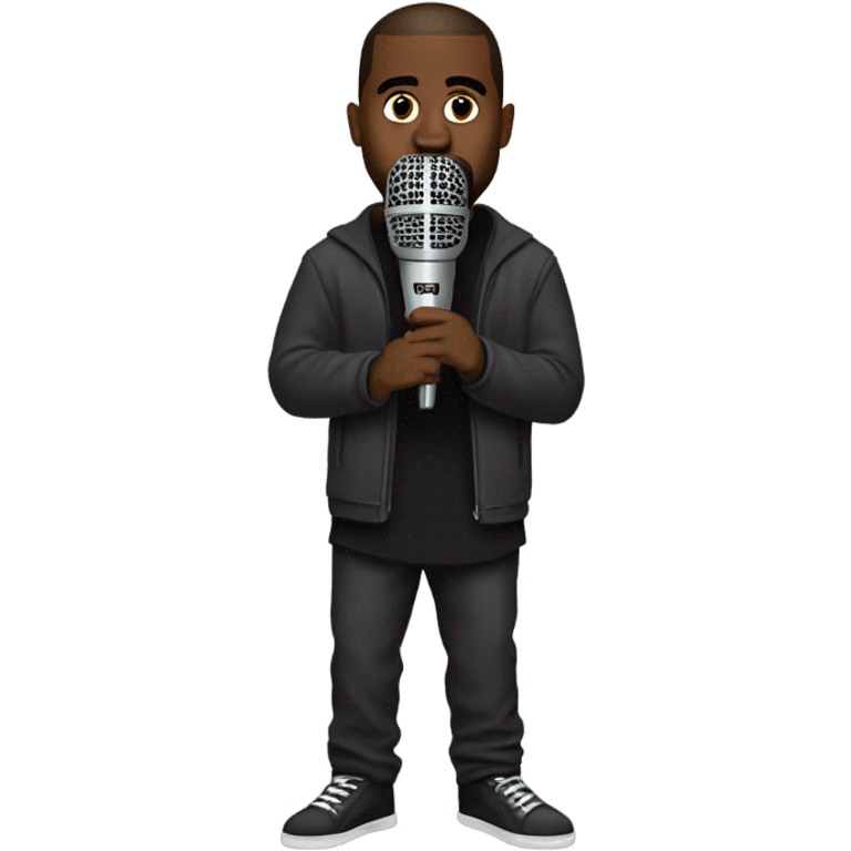 kanye west with microphone emoji