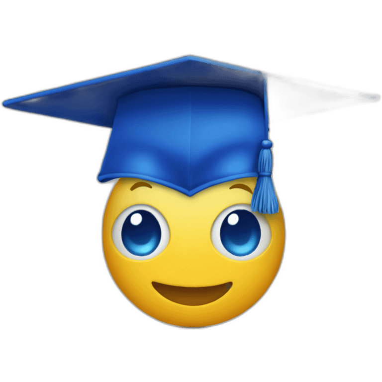 graduation hat blue emoji