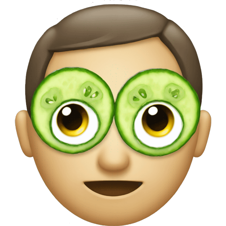 emoji with cucumbers on eye emoji