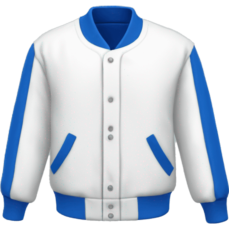 a blue baseball jacket with white sleeves piece of clothes item only emoji