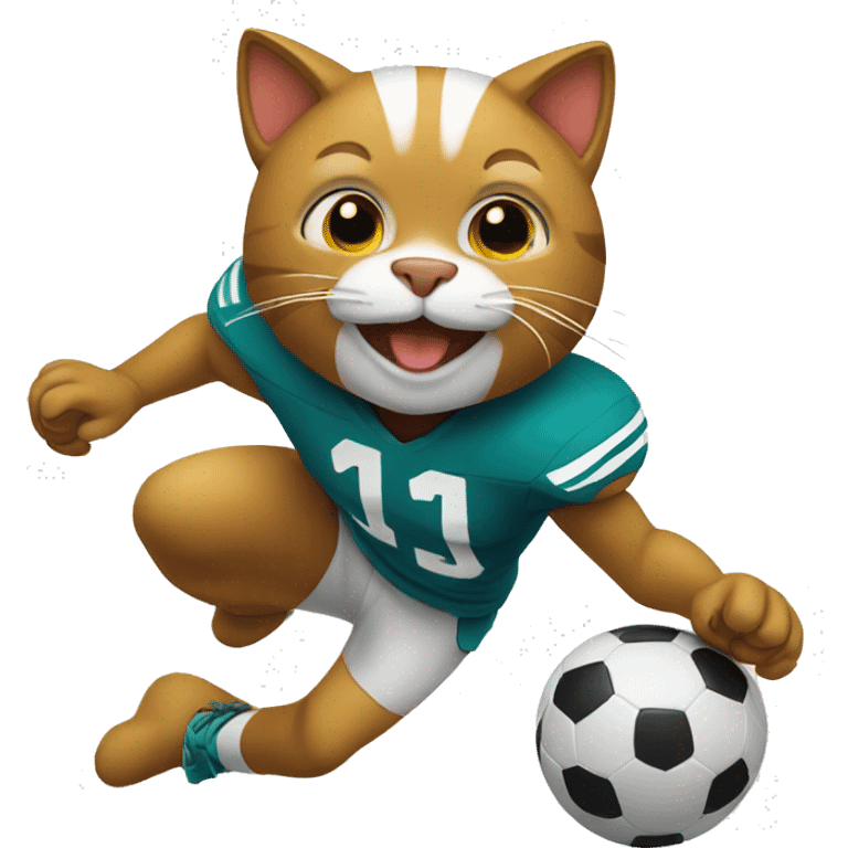 Cat play football emoji