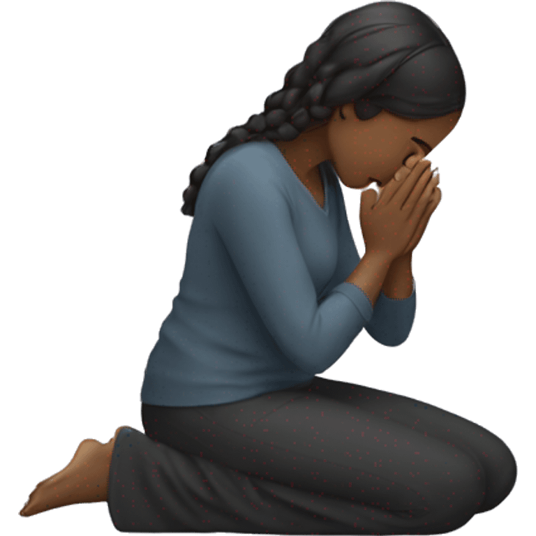 Girl bowing down worshipping emoji