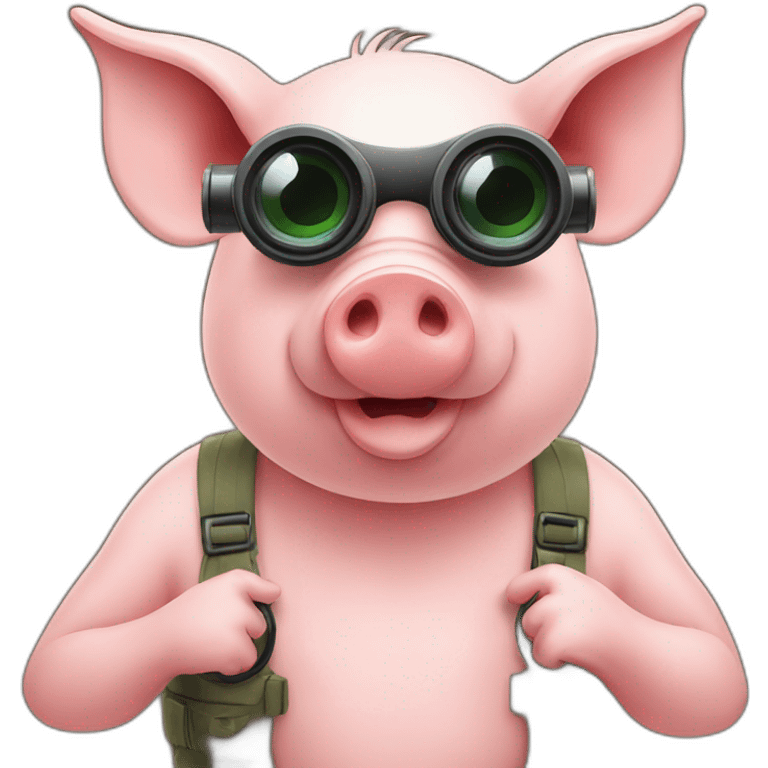 Pig with binoculars emoji