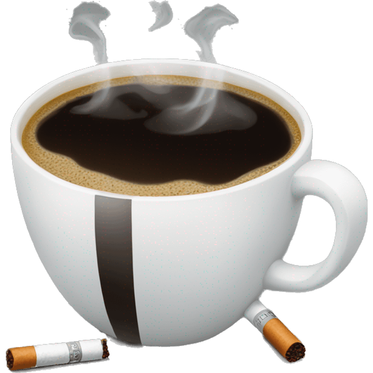 Black coffee with cigarettes  emoji