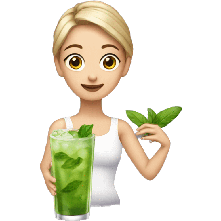 una bailarina con mojito en mano emoji