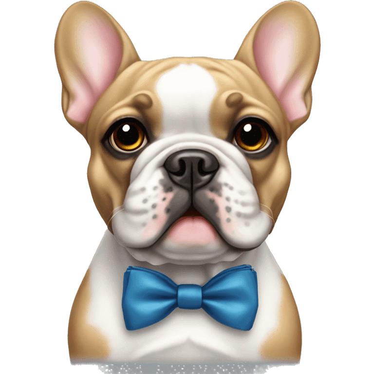 French bulldog white with bow tie emoji