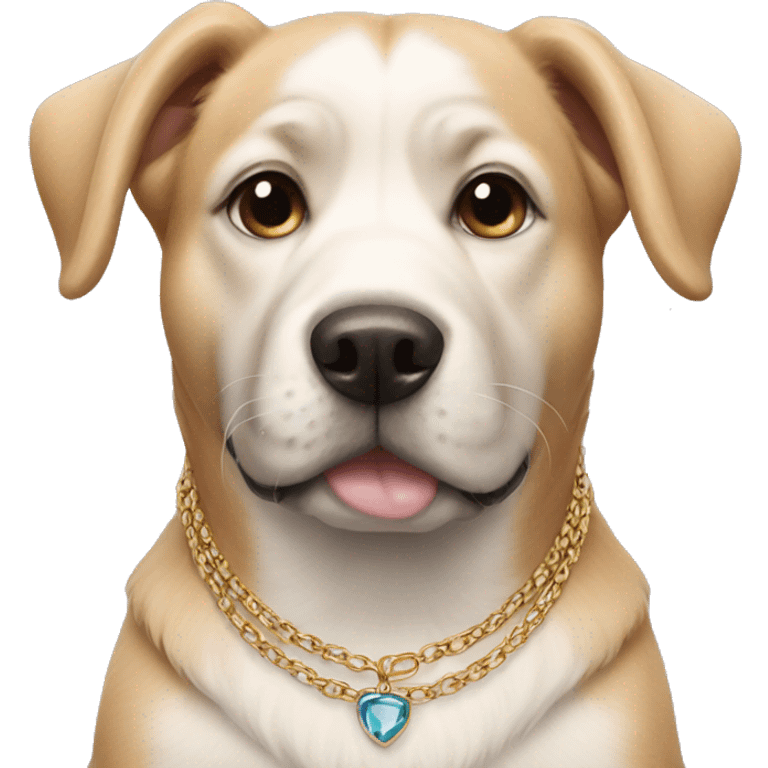 dog wearing necklace emoji