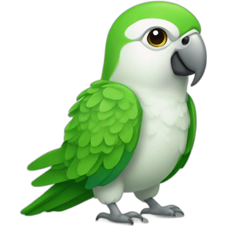 Green and white lil' parrot emoji