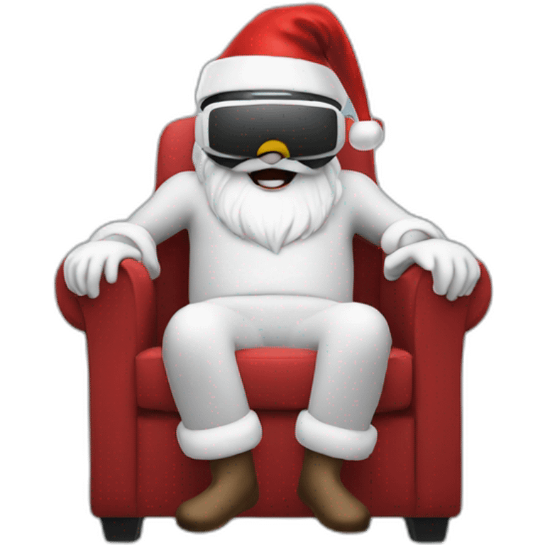 Santa in vr headset on chair emoji