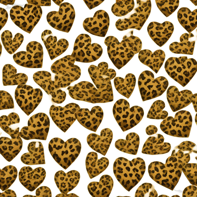 leopard print heart xmas emoji