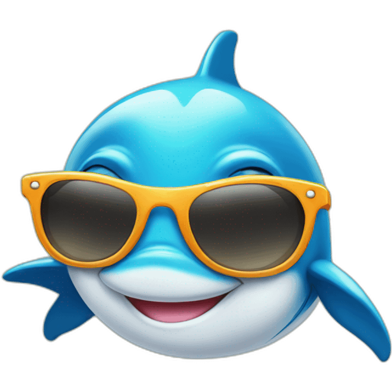 Cute dolphin with sunglasses  emoji