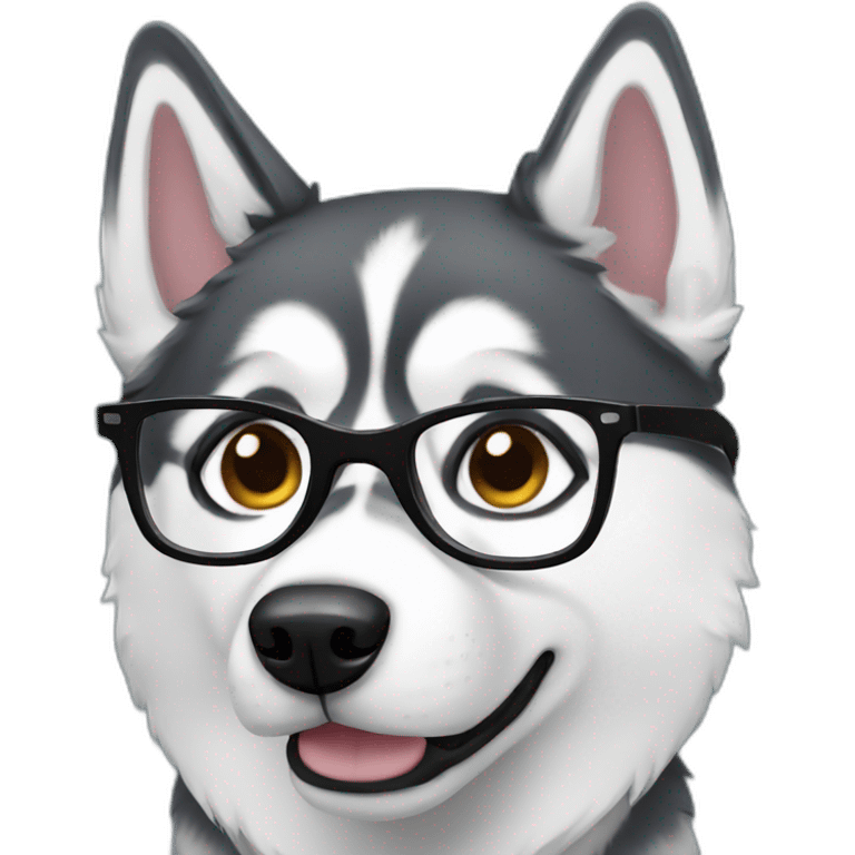 Husky With glasses emoji