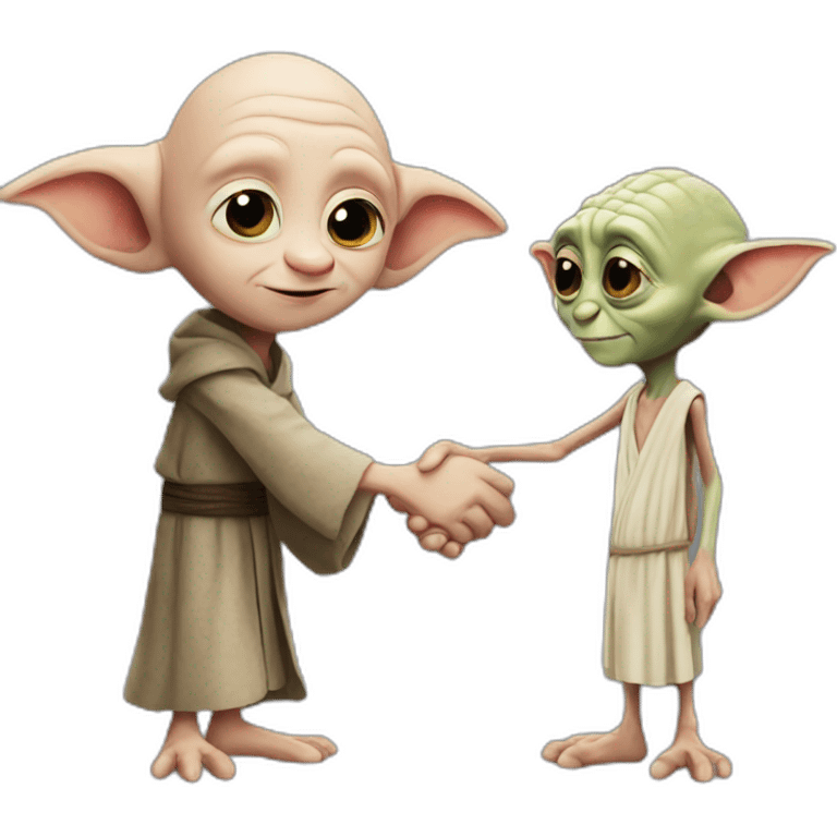 Dobby handshakes yoda emoji