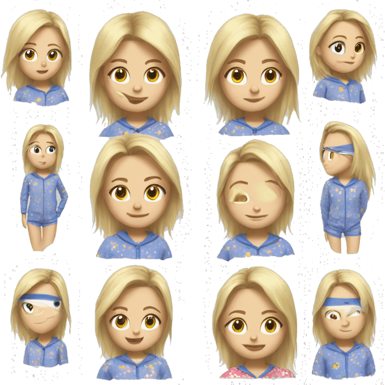 Blonde girl with sonic pyjamas  emoji