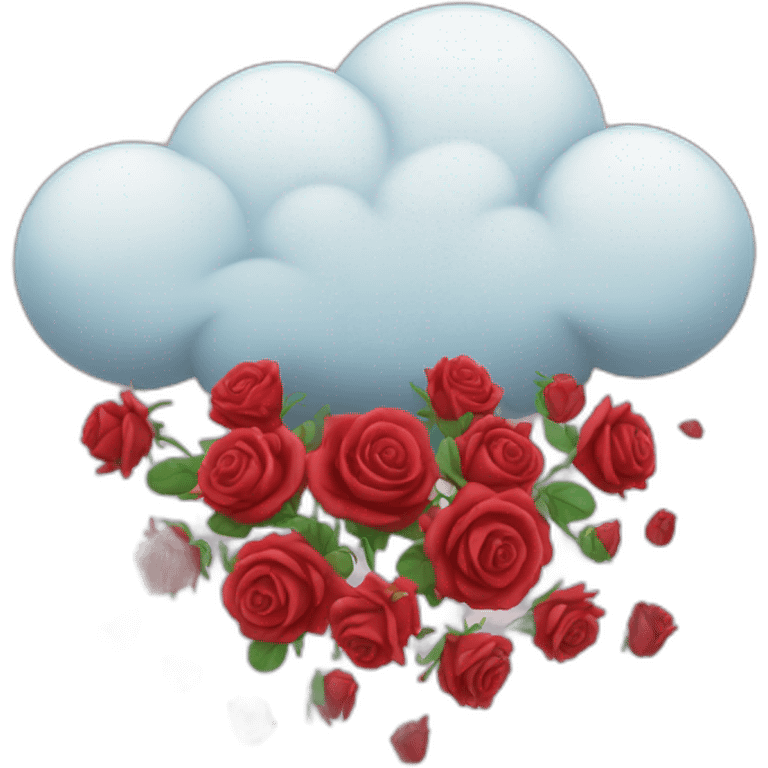 cloud raining roses emoji