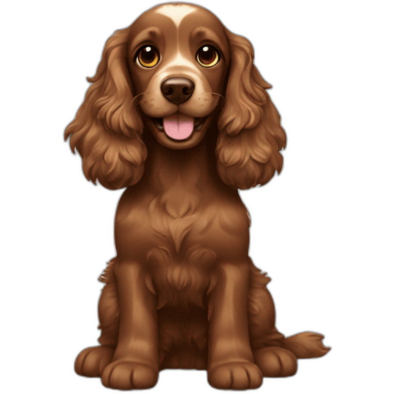 total brown cocker spaniel smiling emoji