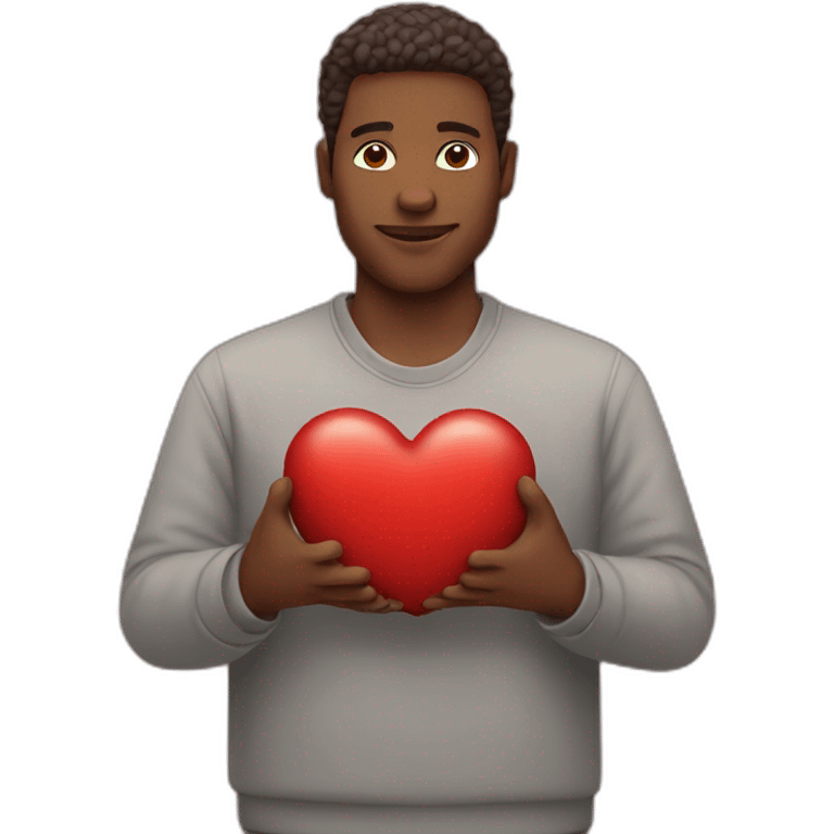 man holding heart  emoji