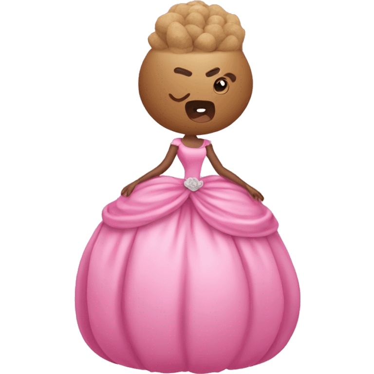 Potato is pink ball gown emoji