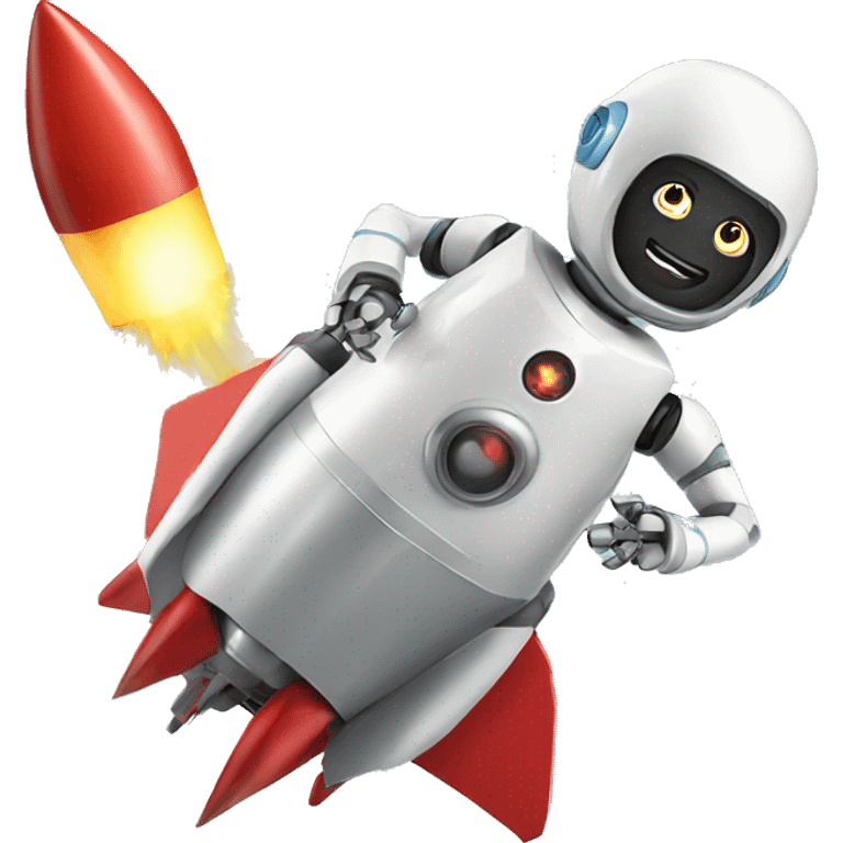 robot riding a rocket  emoji