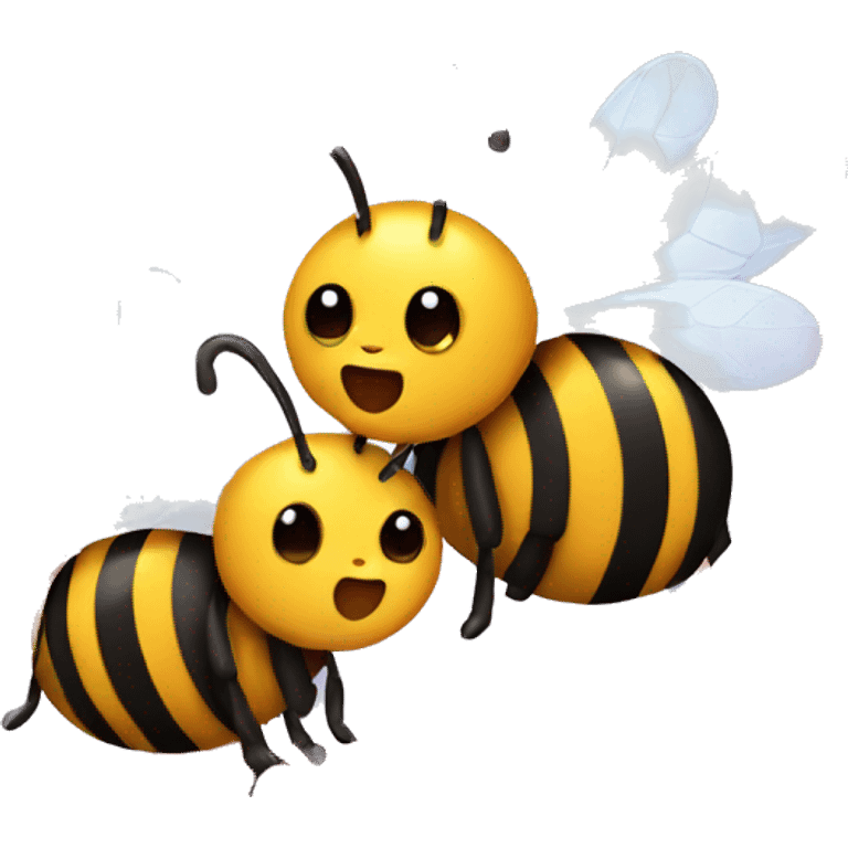 Two bees in love emoji