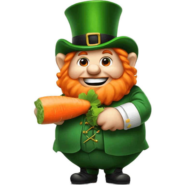 fat irish leprechaun eating a carrot emoji