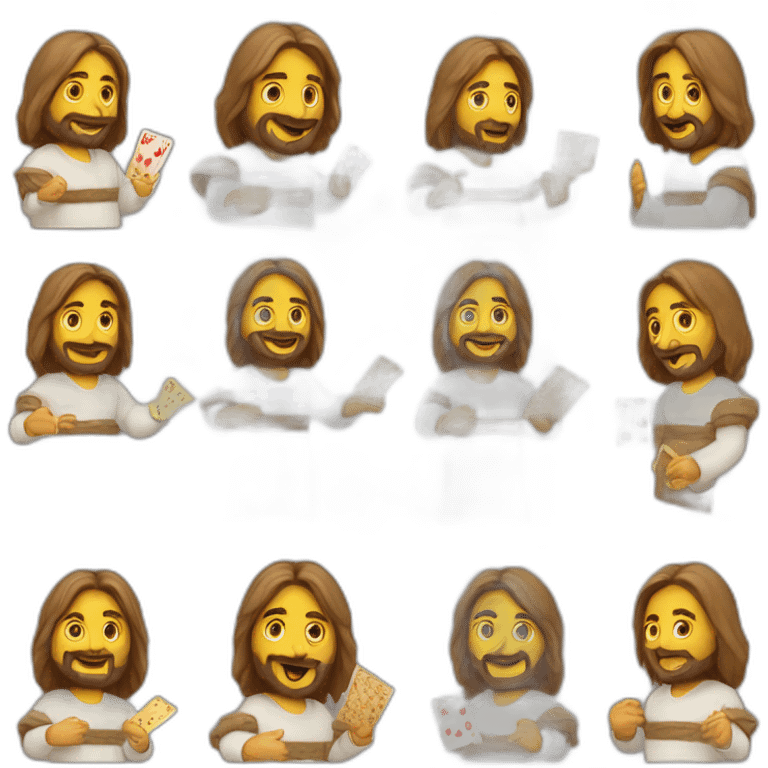 Jésus qui jouent aux cartes emoji