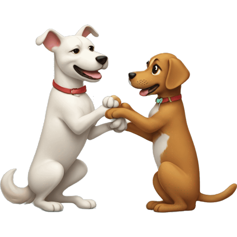 dog and cat shaking hands emoji