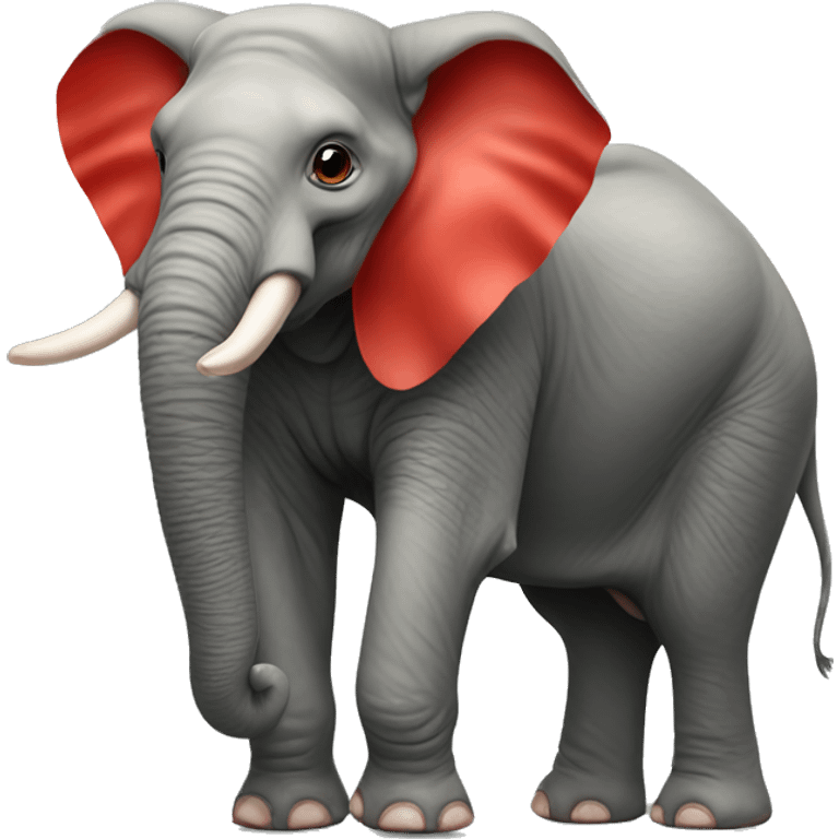 elephant with big red point on the body emoji