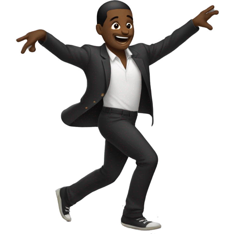 Black man dancing emoji