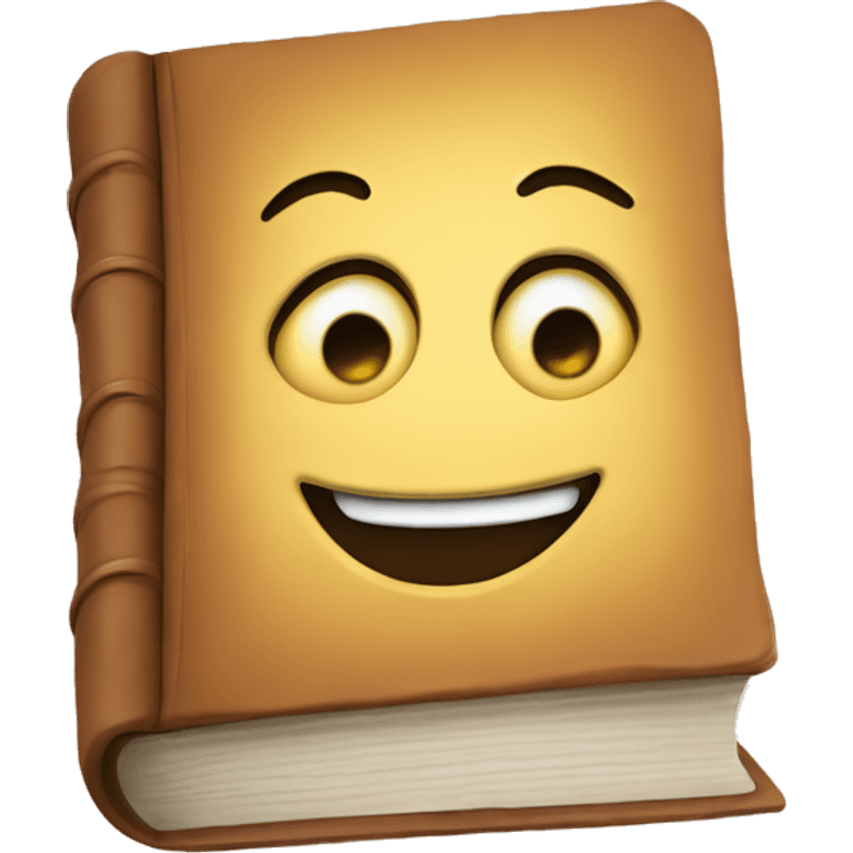 Book with smiling face emoji