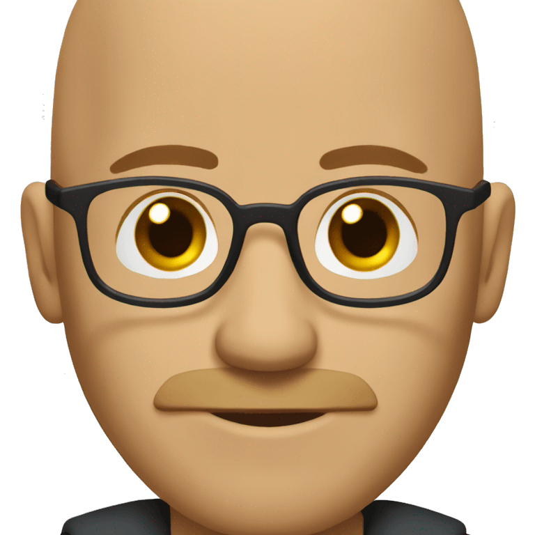 Bald guy with brown beard of 5mm and glasses emoji