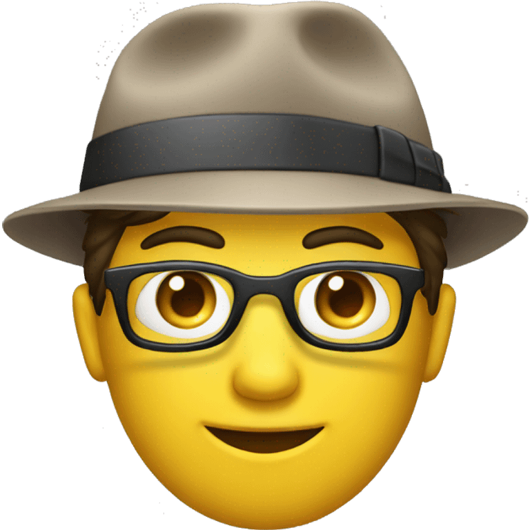 Detective con lentes oscuros, y gorra emoji