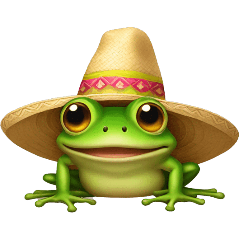 Frog wearing a sombrero emoji