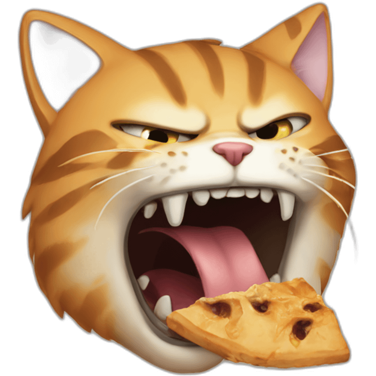 Enraged cat eating a cat emoji