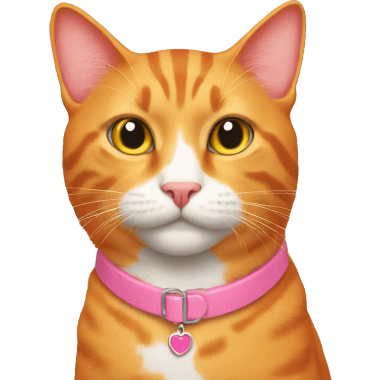 All orange cat with pink collar emoji