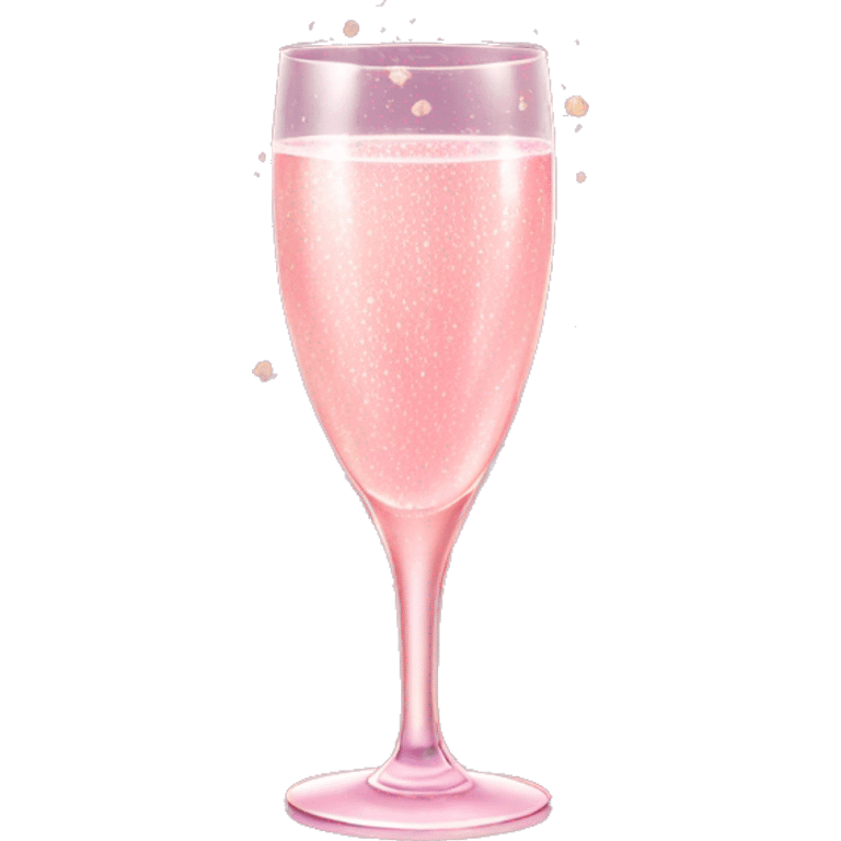 Pink champagne with sparkles emoji